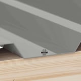 Verzinkte Schraube in Tiefsicke einer Trapezplatte auf Holzkonstruktion montiert, Farbe Graualuminium