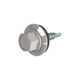 Verzinkte Schraube Graualuminium RAL 9007 mit Sechskantkopf und Dichtscheibe