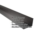 Wandanschluss Tiefschwarz RAL 9005, 0,50 mm Stahl, mit eingeblendeten Eckdaten