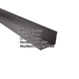 Wandanschluss Schokoladenbraun RAL 8017 aus Stahl 0,63 mm mit Polyesterbeschichtung, Eckdaten eingeblendet