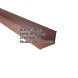 Wandanschluss Rotbraun RAL 8012, 0,70 mm Aluminium, mit eingeblendeten Eckdaten