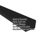 Wandanschluss Tiefschwarz RAL 9005, 0,50 mm Stahl, mit Shimoco Beschichtung, Eckdaten eingeblendet