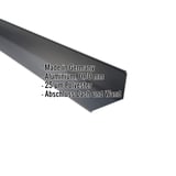 Wandanschluss Aluminium Anthrazitgrau 95 Grad mit eingeblendeten Eckdaten zu Material, Staerke und Beschichtung