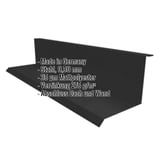 Wandanschluss Typ 1 aus schwarzem Stahl mit Mattpolyester-Beschichtung und eingeblendeten Produktdetails