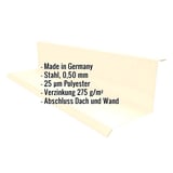 Wandanschluss Typ 1 Hellelfenbein RAL 1015, Stahl 0,50 mm, 25 µm Polyester, Eckdaten eingeblendet