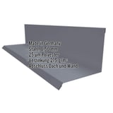 Wandanschluss Typ 2 Graphitgrau RAL 7024, Stahl 0,50 mm, mit eingeblendeten Eckdaten