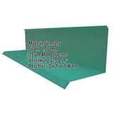 Wandanschluss Typ 3 aus moosgrünem Stahl, 0,50 mm, mit Mattpolyester-Beschichtung und eingeblendeten Eckdaten