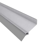 Wandanschlussprofil Aluminium blank, schraeg von oben mit schmaler Oberseite und breiter Unterseite