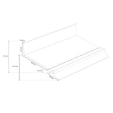 Technische Zeichnung Wandanschlussprofil Aluminium mit Massen 65 mm, 105 mm, 60 mm, 45 mm, 7 mm, 22 mm, 10 mm