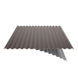 Wellblech 18/1064 Nussbraun mit Anti-Tropf Vlies 1000 g/m², teilweise umgeklappt, Weckman