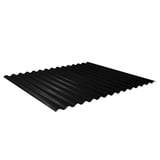 Wellblech 18/1064 schwarz, 0,50 mm Stahl mit Mattpolyester-Beschichtung, schräg von oben