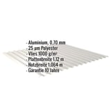 Wellblech 18/1064 Aluminium 0,70 mm Weißaluminium mit eingeblendeten Eckdaten
