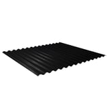 Wellblech 18/1064 aus Stahl 0,50 mm, schwarz (RAL 9005) mit Mattpolyester-Beschichtung