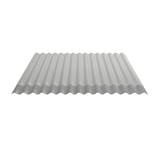 Wellblech 18/1064 in Weißaluminium RAL 9006 mit grauer Anti-Tropf-Beschichtung auf der Unterseite