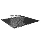 Wellblech 18/1064 Stahl 0,50 mm Schwarz, mit eingeblendeten Eckdaten