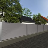 Zaun aus Wellblech 18/1064 Aluminium Graualuminium RAL 9007 als Sichtschutz