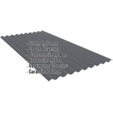 Wellblech PF25W Graphitgrau RAL 7024, 0,50 mm Stahl, mit eingeblendeten technischen Daten