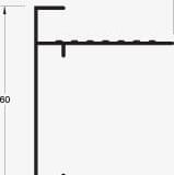 Technische Zeichnung des Dachrandprofils mit den Massen 45 mm und 60 mm
