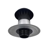 Wohnraum-/Strangentlüfter DACHPROTECT, Aluminium blank und schwarzer Kunststoff, Unterseite mit Anschluss