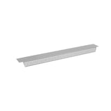 Zahnblech gelocht, Weißaluminium RAL 9006, 0,75 mm Stahl, perspektivische Ansicht von oben