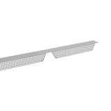 Zahnblech gelocht, weißaluminium, 0,75 mm Stahl, freigestellt, schraeg von oben