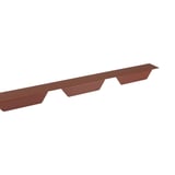 Zahnblech ungelocht, rotbraun RAL 8012, 0,75 mm Stahl, Hauptansicht von oben schraeg