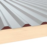 Zahnblech ungelocht, Stahl 0,75 mm, rotbraun RAL 8012, auf Holzunterkonstruktion