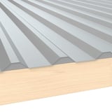 Zahnblech ungelocht, Stahl 0,75 mm, Weißaluminium RAL 9006, auf Holzunterkonstruktion