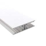 Zevener Sprosse Mittelprofil aus weißem PVC, 10 mm, schräg von oben mit Profilstruktur