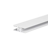 Zevener Sprosse Mittelprofil 16 mm, weißes PVC, Seitenansicht mit durchgehender Profilnut