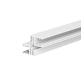 Zevener Sprosse Mittelprofil 16 mm aus weißem PVC, schräg von unten mit sichtbarer Profilnut