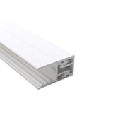 Zevener Sprosse Wandleiste 16 mm, weisses PVC Profil mit zwei Kammern und seitlicher Befestigungsnut, Hauptansicht
