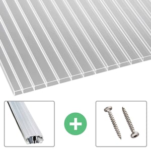 Acrylglas Stegdoppelplatte | 16 mm | Profil A1 | Sparpaket | Plattenbreite 98 cm | Klar | Breite 4,09 m | Länge 2,00 m