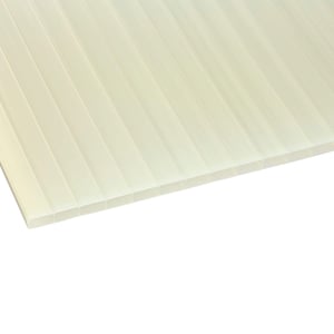 Acrylglas Stegdoppelplatte 16 mm gold-opal, Hauptansicht der Plattenstruktur mit Stegen
