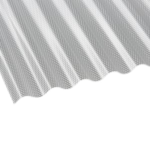 Acrylglas Wellplatte 76/18 klar, 3,00 mm, mit Wabenstruktur auf der Oberfläche, Hauptansicht schräg von oben