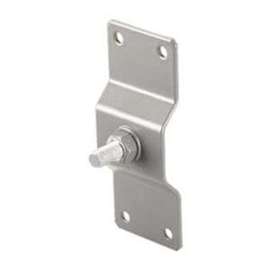 Blech für Fallrohrschelle aus Stahl, Graualuminium RAL 9007, mit Gewindebolzen und Mutter