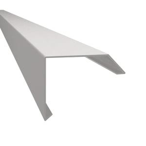 Dachrandprofil ISOS aus Aluminium in Wei
esaluminium RAL 9006, schr
ge Ansicht des L-f
rmigen Profils