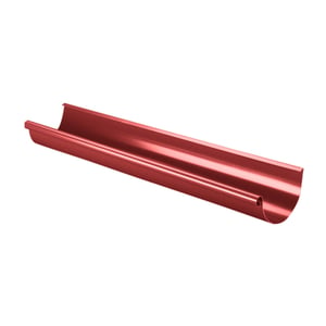 Dachrinne aus Stahl, kirschrot (RAL 3011) mit 50 µm Polyurethan-Beschichtung, Hauptansicht