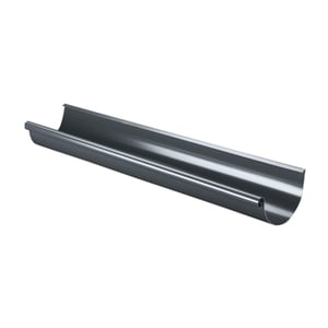 Dachrinne aus anthrazitgrauem Stahl, Niagara, halbrunde Form, 50 µm Polyurethan-Beschichtung
