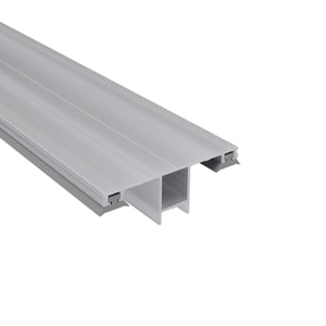 DUO Mittelprofil 10 mm aus blankem Aluminium, Seitenansicht mit H-förmigem Querschnitt und Dichtlippen