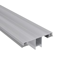 DUO Mittelprofil aus blankem Aluminium, 10 mm, mit H-förmigem Querschnitt und seitlichen Klemmleisten