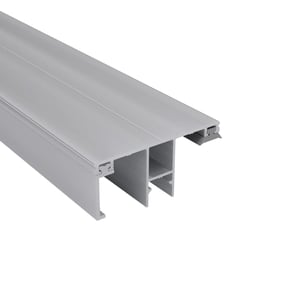 DUO Randprofil 16 mm aus blankem Aluminium, Seitenansicht mit Hohlkammern und Befestigungsnuten