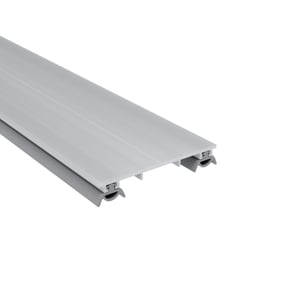 ECO Oberprofil 16 mm Aluminium blank mit zwei grauen Dichtlippen, Hauptansicht