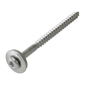 Edelstahlschraube blank mit Unterlegscheibe und Torx-Antrieb, Hauptansicht schraeg von oben