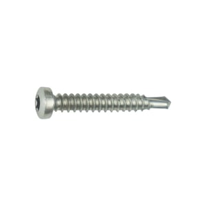 Edelstahlschraube blank, selbstbohrend, mit Torx-Antrieb und Linsenkopf, Seitenansicht