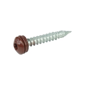 Edelstahlschraube rotbraun RAL 8012 mit Dichtscheibe und Sechskantkopf, Hauptansicht