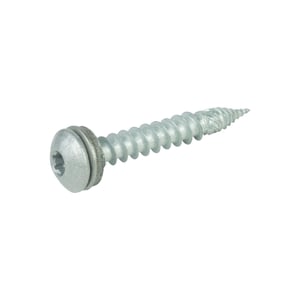 Edelstahlschraube mit Dichtscheibe und Torx-Antrieb in Weißaluminium (RAL 9006)