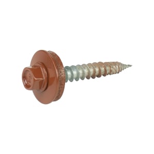 Edelstahlschraube kupferbraun RAL 8004 mit Dichtscheibe, Hauptansicht