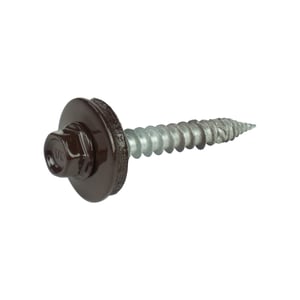 Edelstahlschraube Schokoladenbraun RAL 8017 mit Dichtscheibe und Sechskantkopf, Hauptansicht
