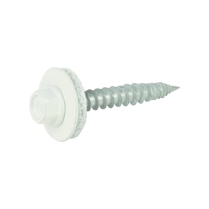 Edelstahlschraube Reinweiß RAL 9010 mit Sechskantkopf und Dichtscheibe, Hauptansicht